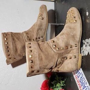 TAPEET Made in Italy Leather Stud Detail Boot 37.5